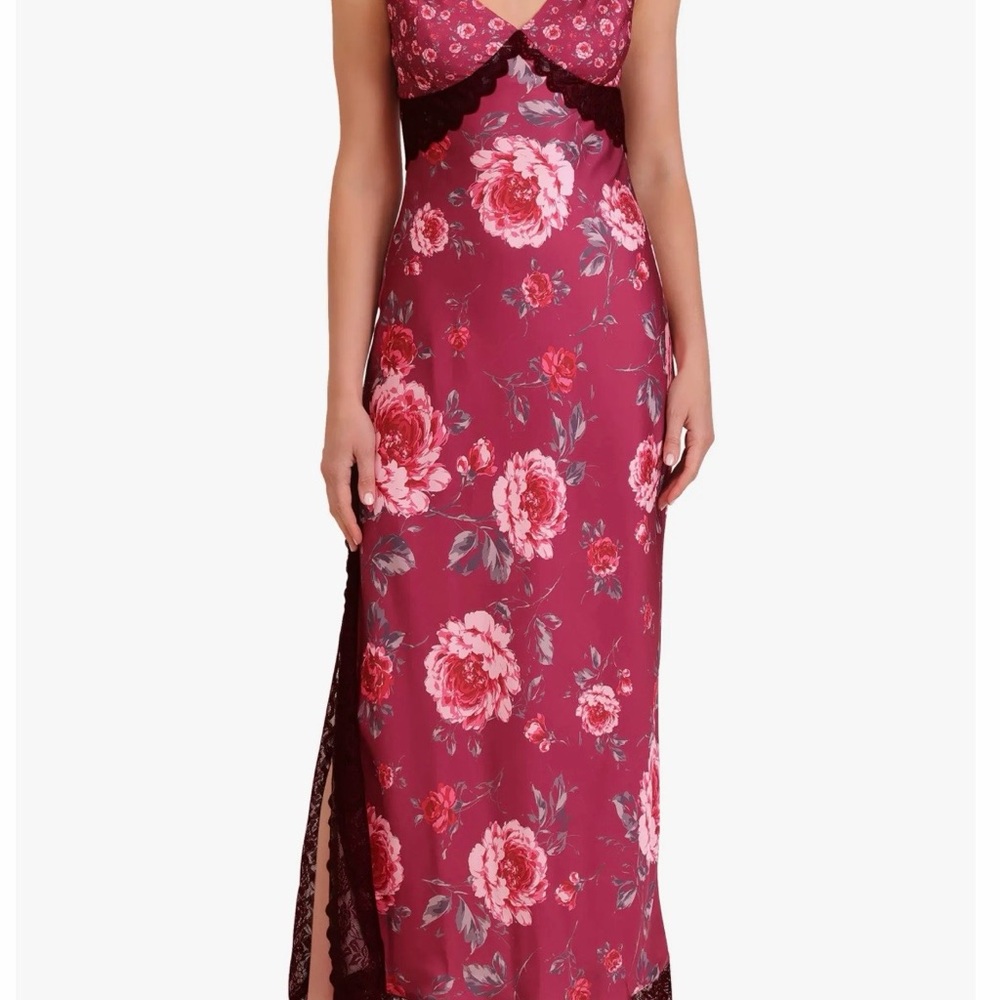 Avec Les Filles Rose and Burgundy Floral Dress